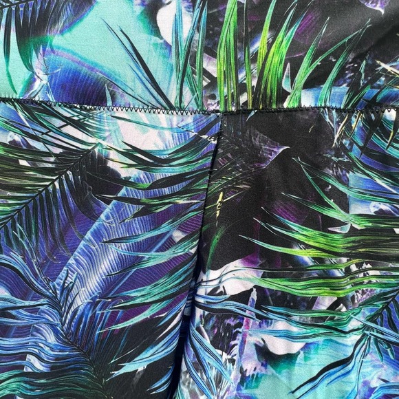 Luciana Grimaldi Designer Green Jungle Fern Sport work out Leggings size M - Picture 3 of 6